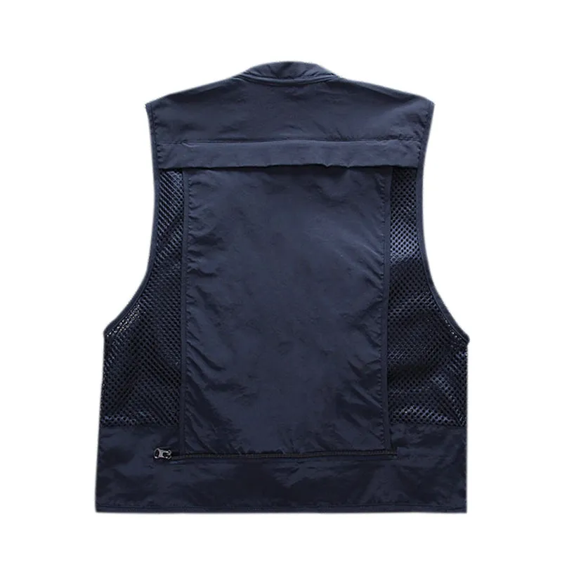 FISHING ZIPPERED THREE-DIMENSIONAL POCKET BREATHABLE VEST