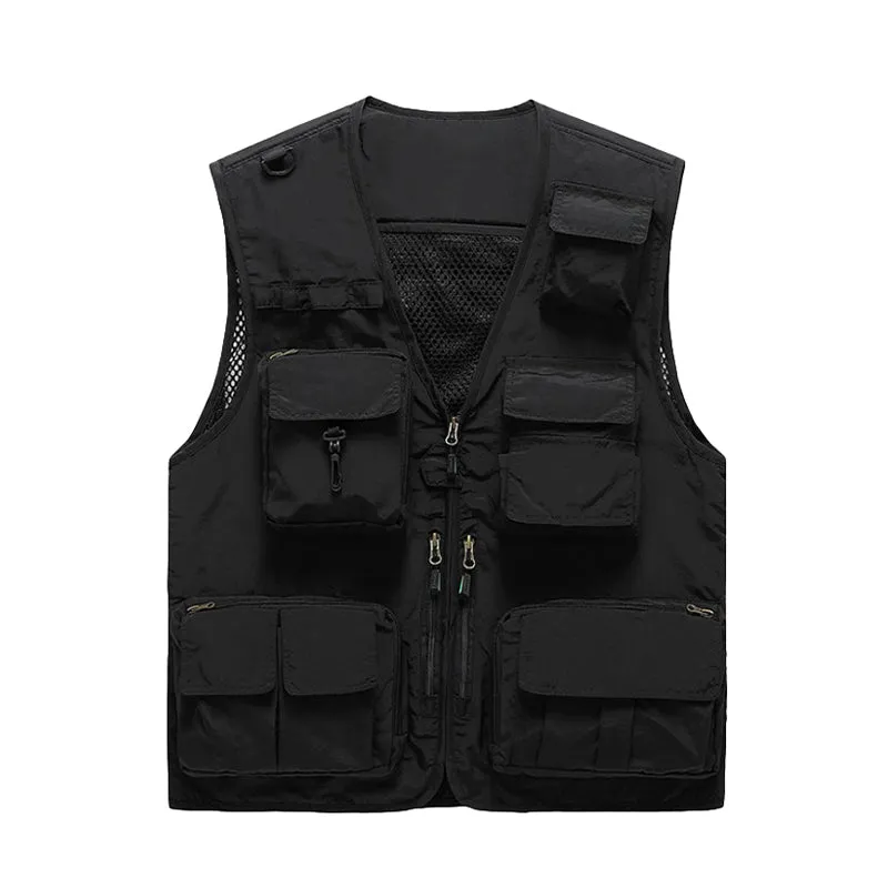 FISHING ZIPPERED THREE-DIMENSIONAL POCKET BREATHABLE VEST