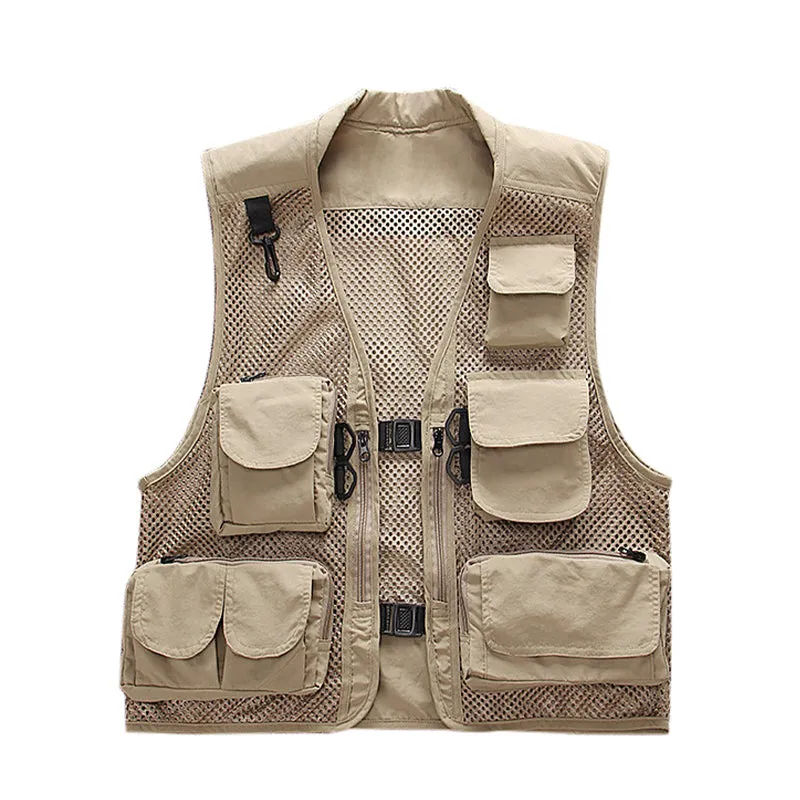 FISHING ZIPPERED THREE-DIMENSIONAL POCKET BREATHABLE VEST