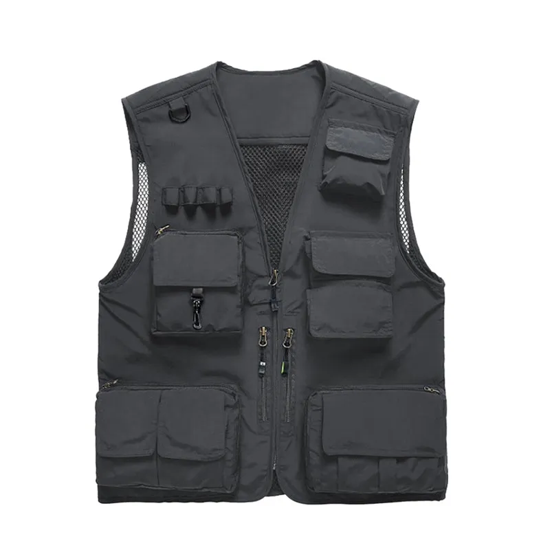 FISHING ZIPPERED THREE-DIMENSIONAL POCKET BREATHABLE VEST