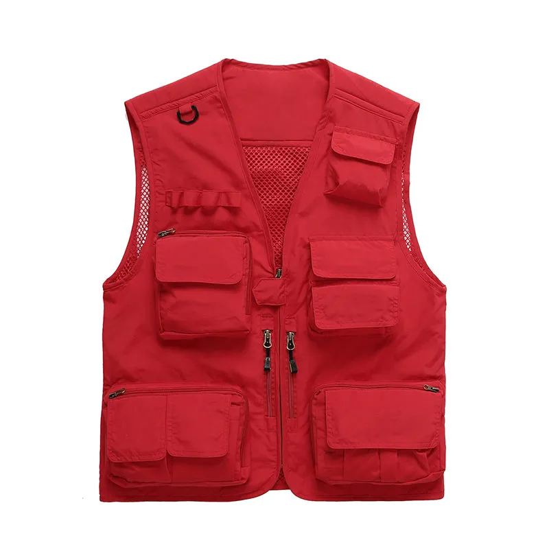 FISHING ZIPPERED THREE-DIMENSIONAL POCKET BREATHABLE VEST