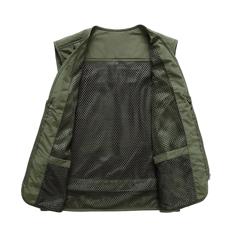 FISHING ZIPPERED THREE-DIMENSIONAL POCKET BREATHABLE VEST