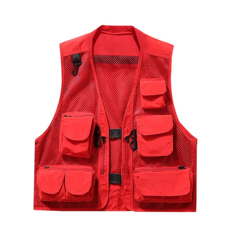 FISHING ZIPPERED THREE-DIMENSIONAL POCKET BREATHABLE VEST