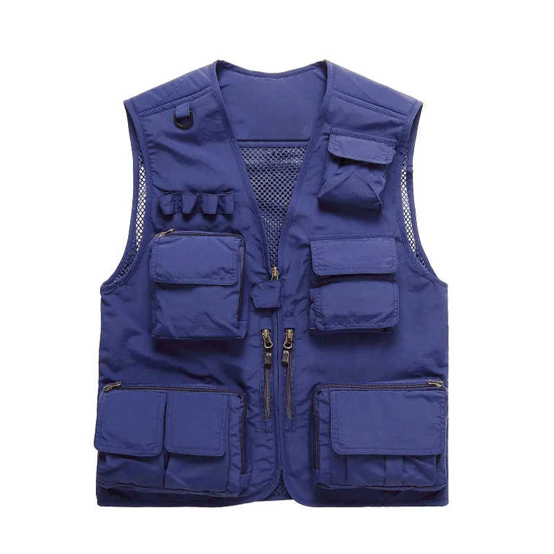 FISHING ZIPPERED THREE-DIMENSIONAL POCKET BREATHABLE VEST