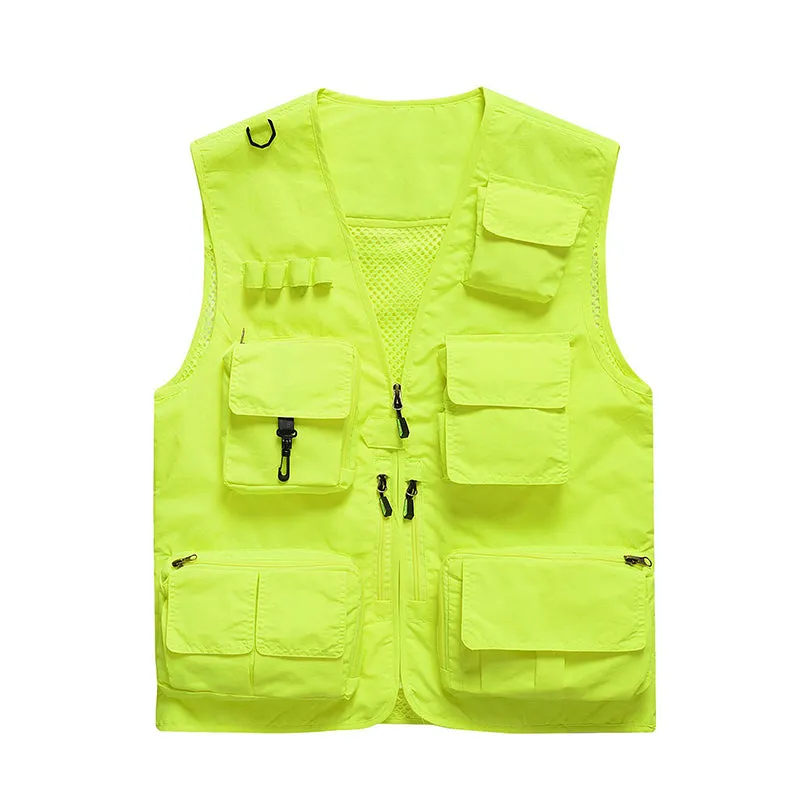 FISHING ZIPPERED THREE-DIMENSIONAL POCKET BREATHABLE VEST