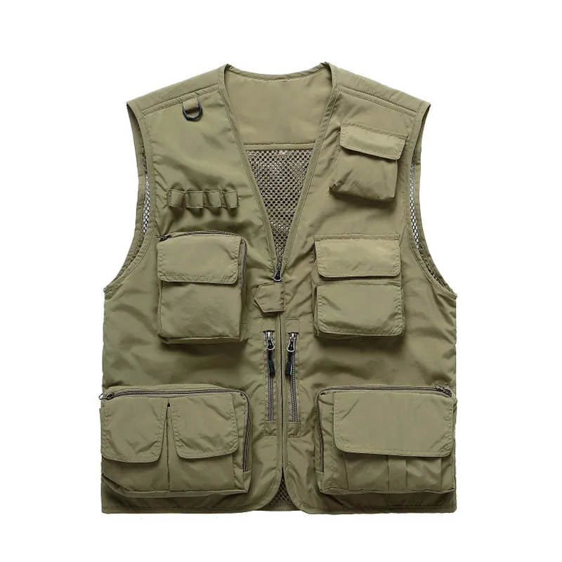 FISHING ZIPPERED THREE-DIMENSIONAL POCKET BREATHABLE VEST