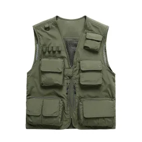 FISHING ZIPPERED THREE-DIMENSIONAL POCKET BREATHABLE VEST