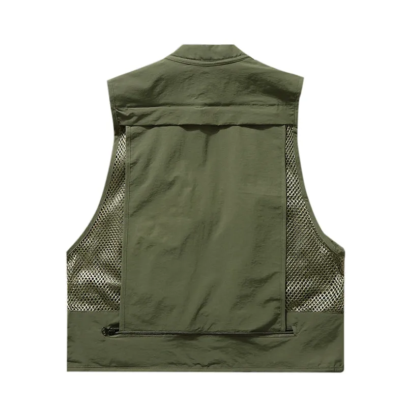 FISHING ZIPPERED THREE-DIMENSIONAL POCKET BREATHABLE VEST