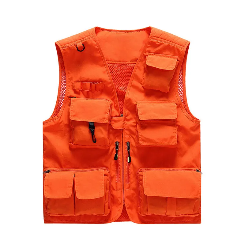 FISHING ZIPPERED THREE-DIMENSIONAL POCKET BREATHABLE VEST