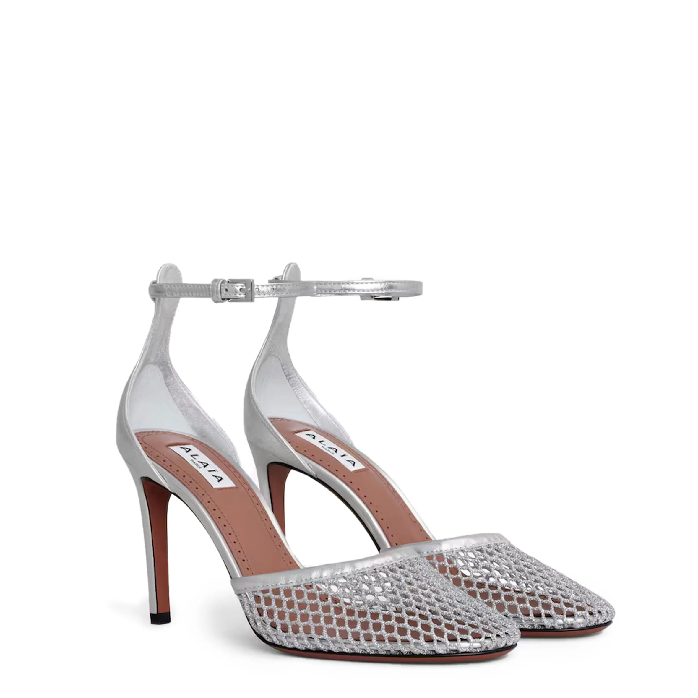 Fishnet Mesh 90 Ankle, Silver