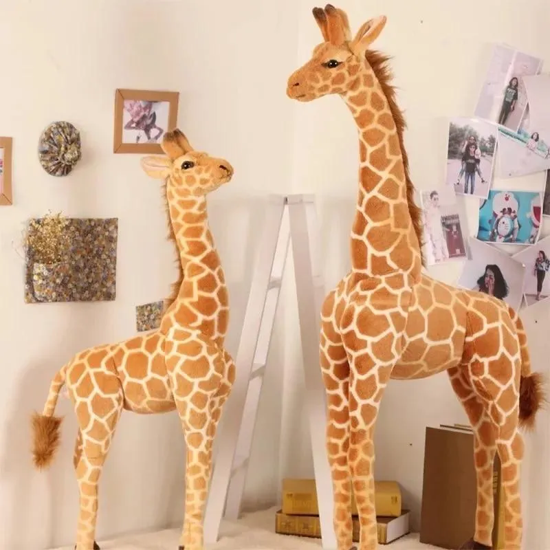 Giant simulation giraffe plush toy doll indoor bar lobby room decoration ornaments realistic animal photography model toy Gift