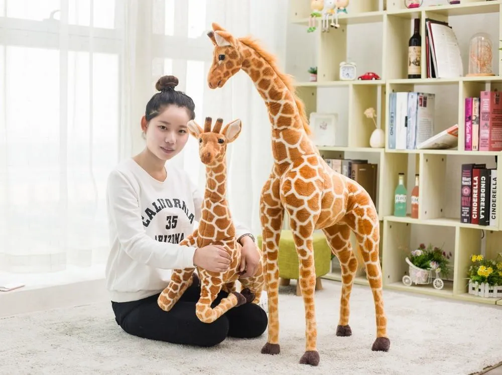 Giant simulation giraffe plush toy doll indoor bar lobby room decoration ornaments realistic animal photography model toy Gift