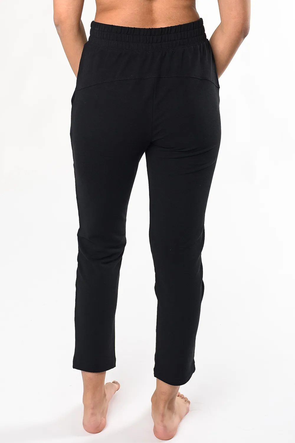 Giselle Pull On Bamboo Ankle Pant - Black