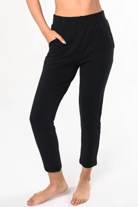 Giselle Pull On Bamboo Ankle Pant - Black