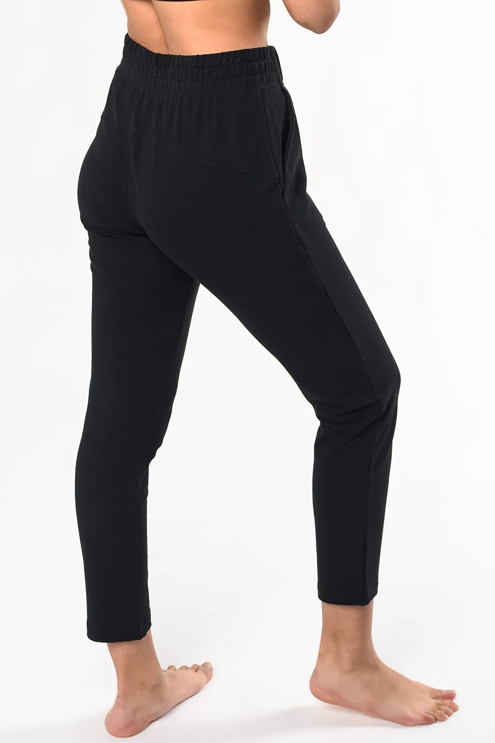 Giselle Pull On Bamboo Ankle Pant - Black