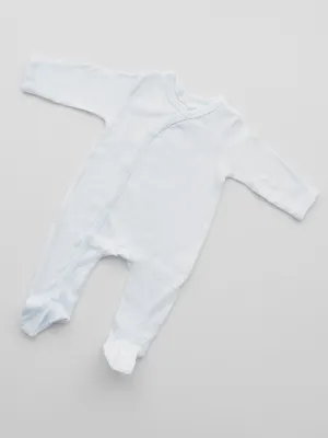 GOTS Certified Premature Baby Sleepsuit - White