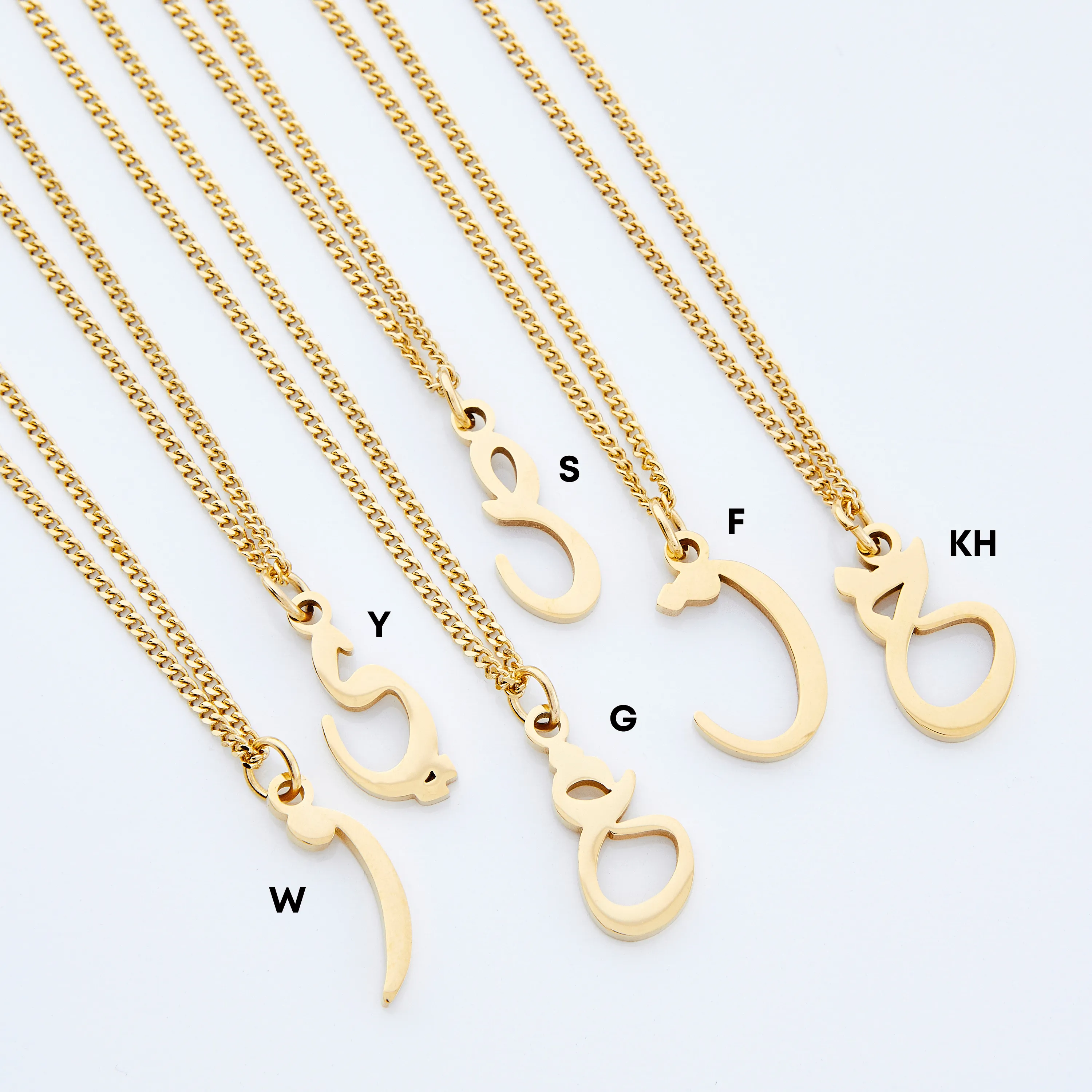 Hanging Arabic Letter Necklace | Women