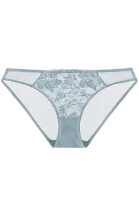 HSIA Breathable Sexy Lace Pewter Blue Bikini Underwear