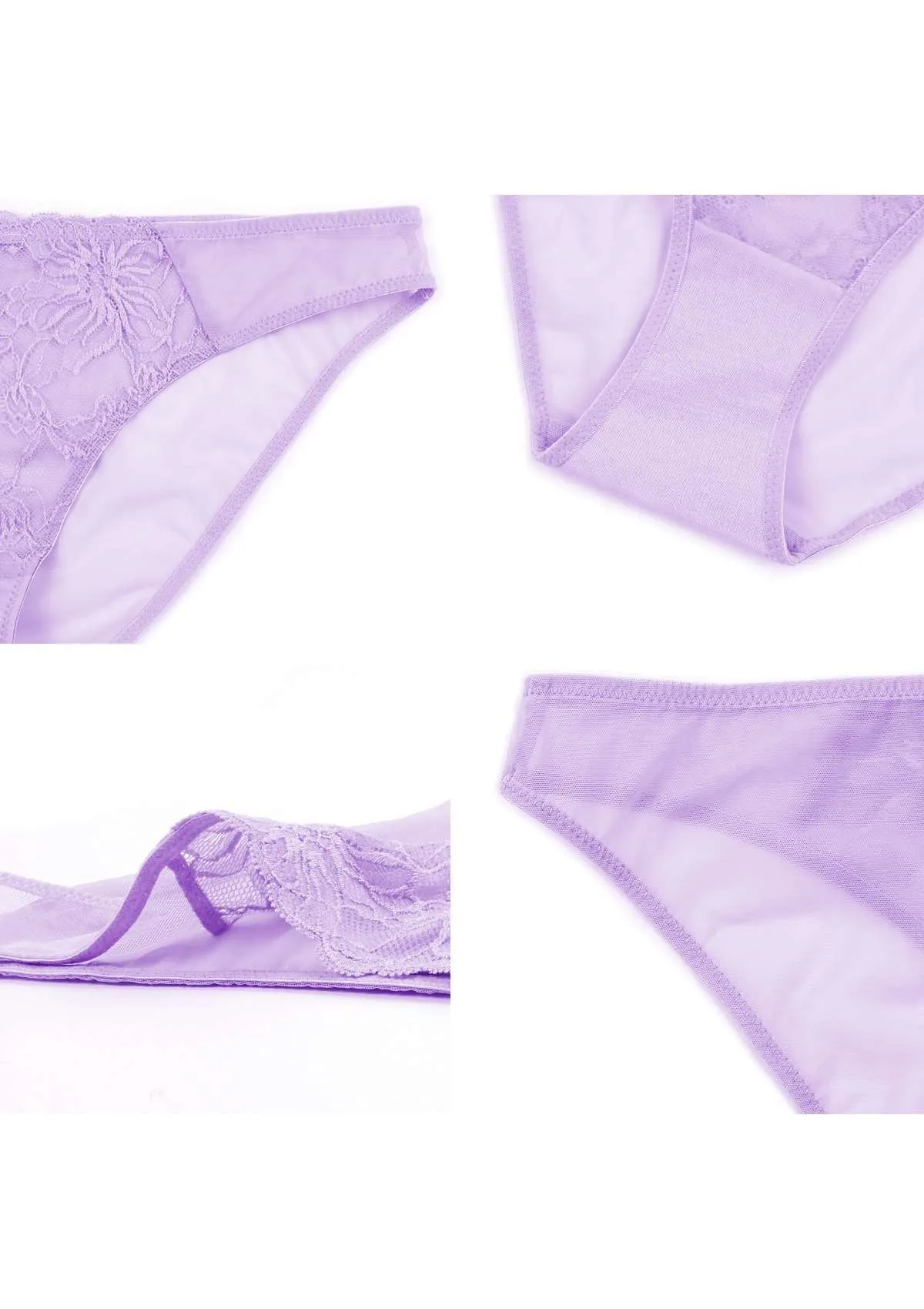 HSIA Breathable Sexy Lace Purple Bikini Underwear