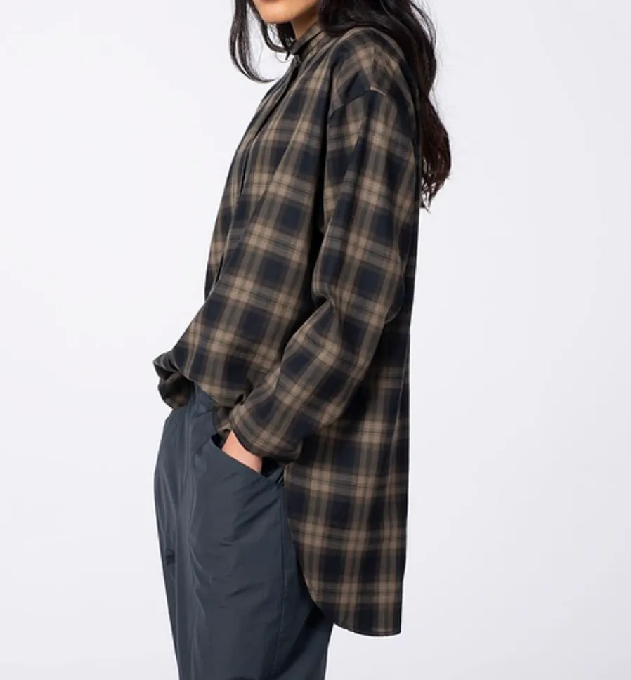 Ischiko truffle check blouse