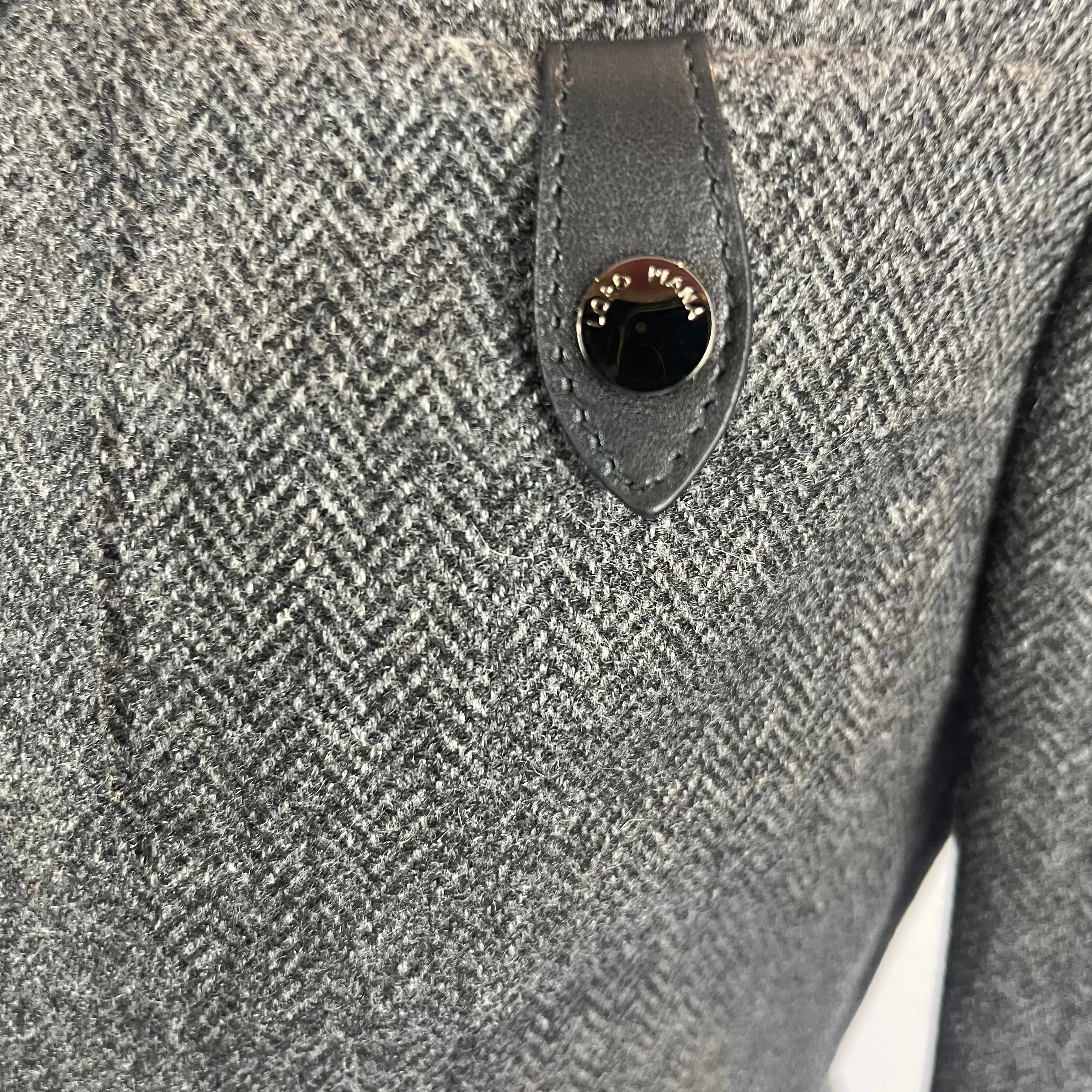 Loro Piana Charcoal Herringbone Cashmere Jacket S