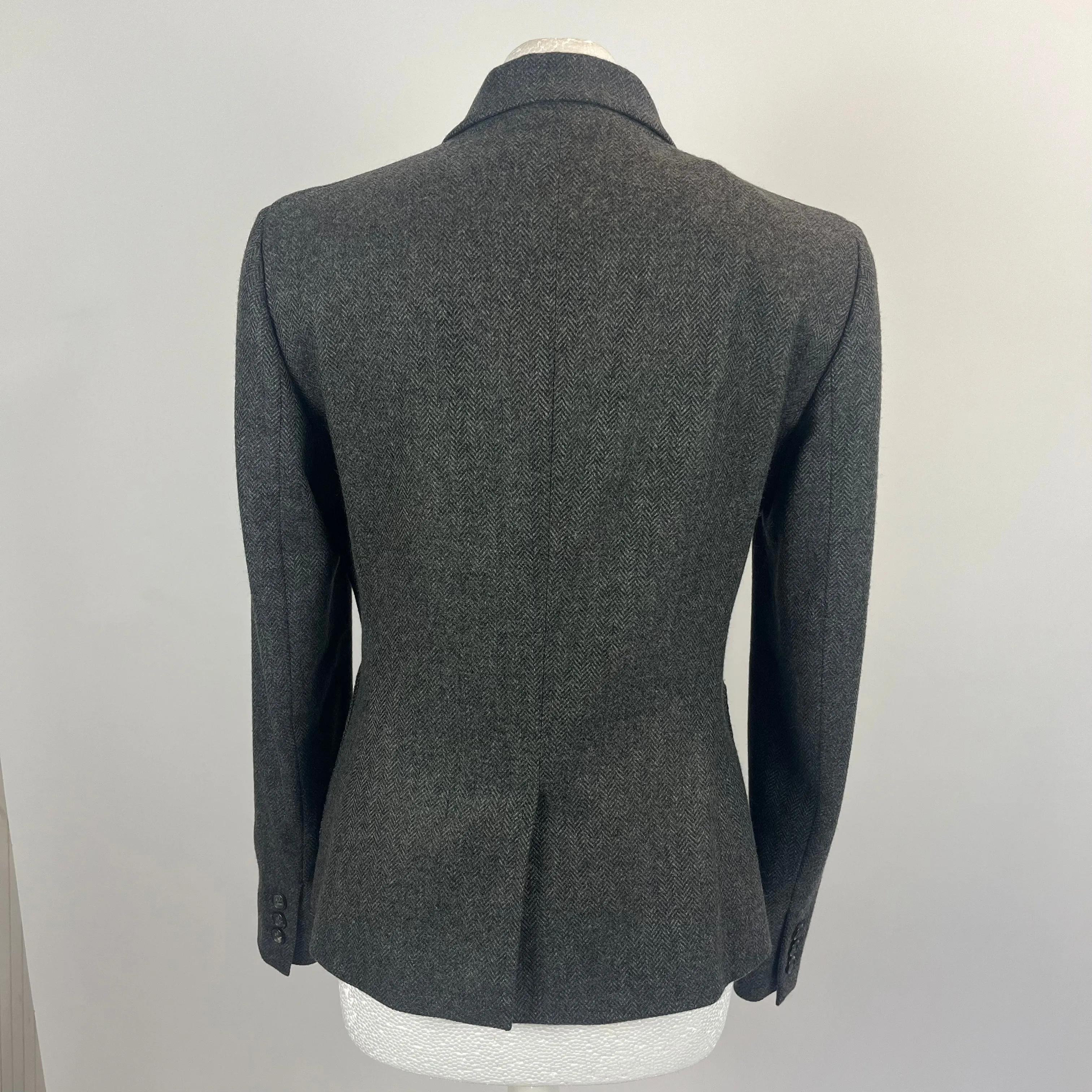 Loro Piana Charcoal Herringbone Cashmere Jacket S