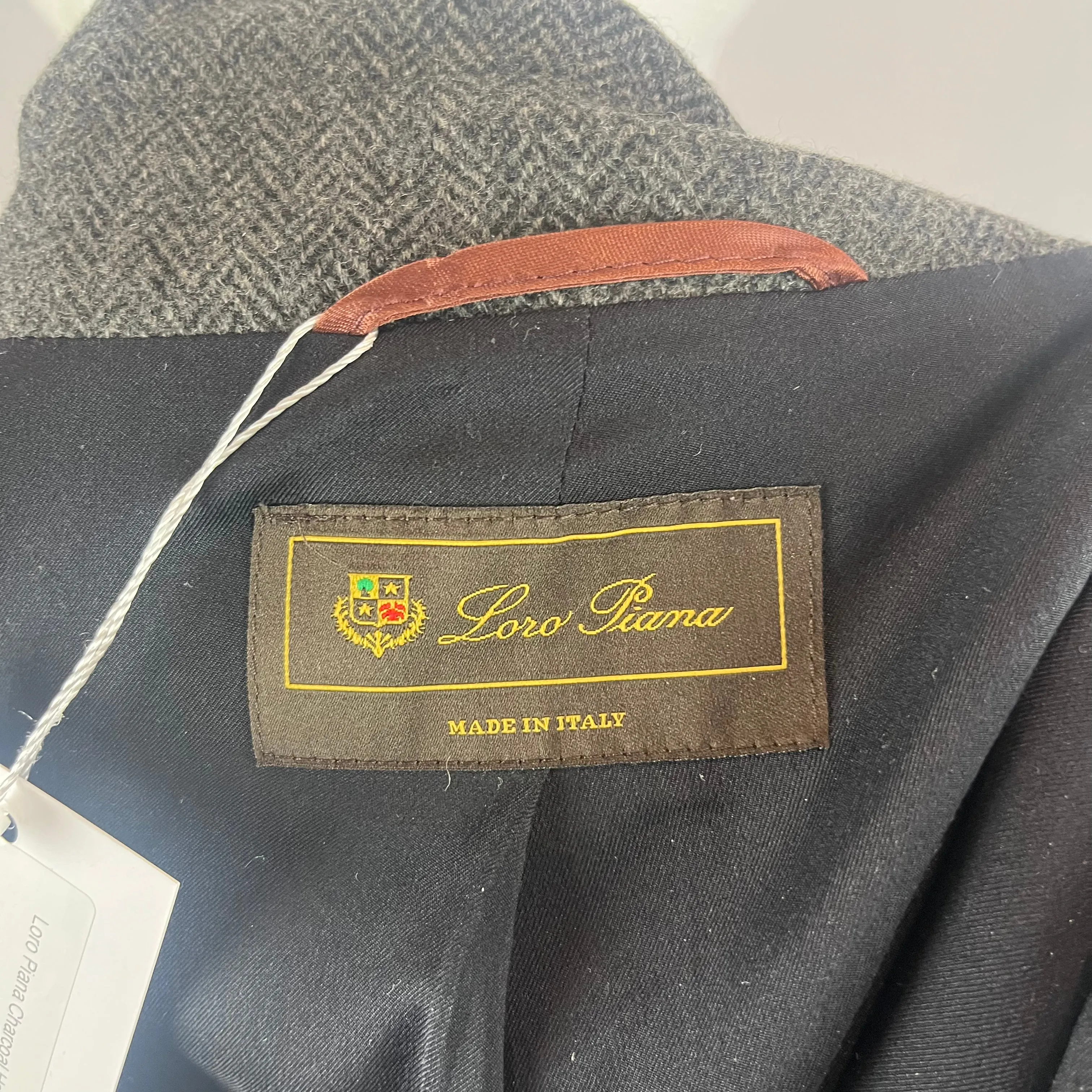 Loro Piana Charcoal Herringbone Cashmere Jacket S