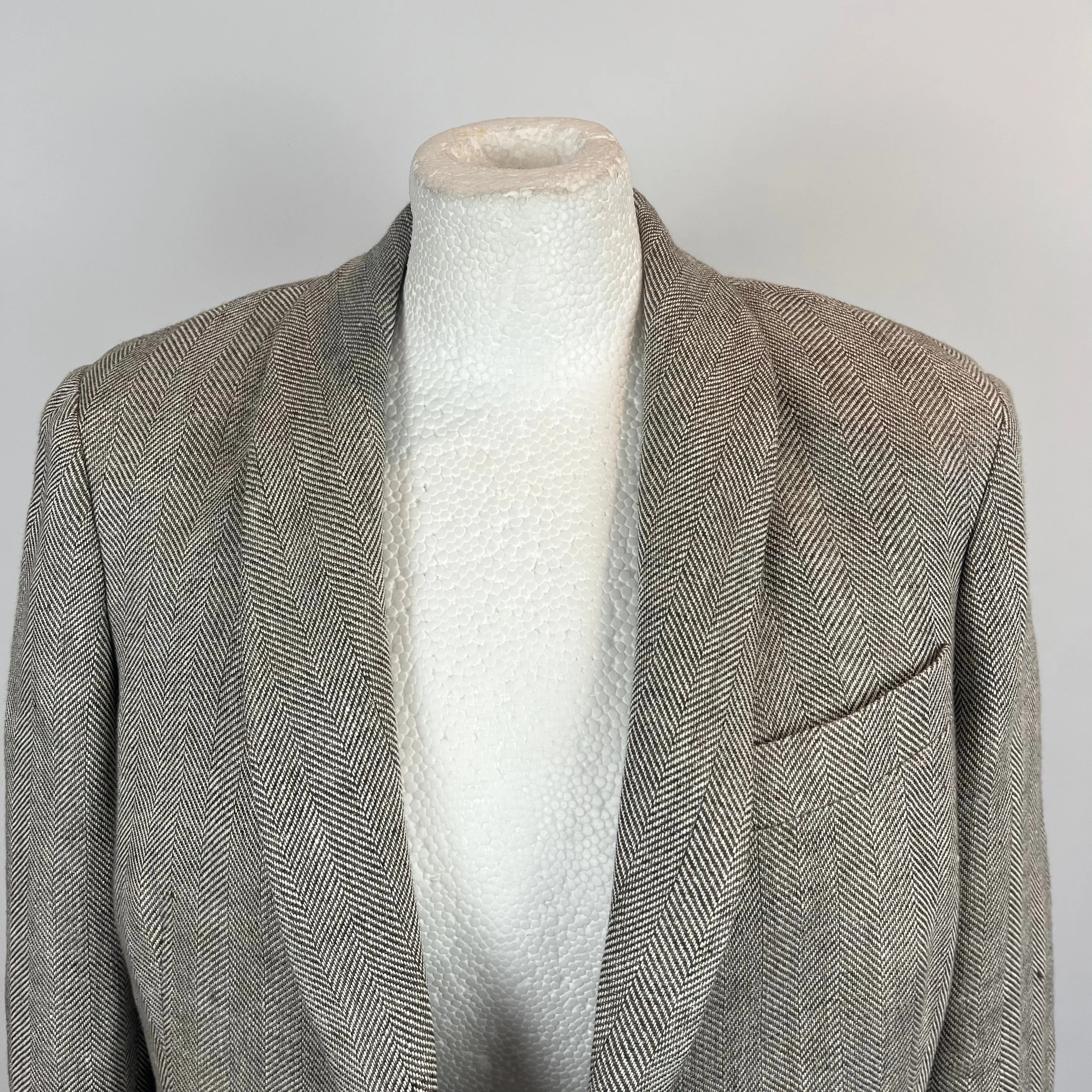 Loro Piana Moss Herringbone Linen Jacket S