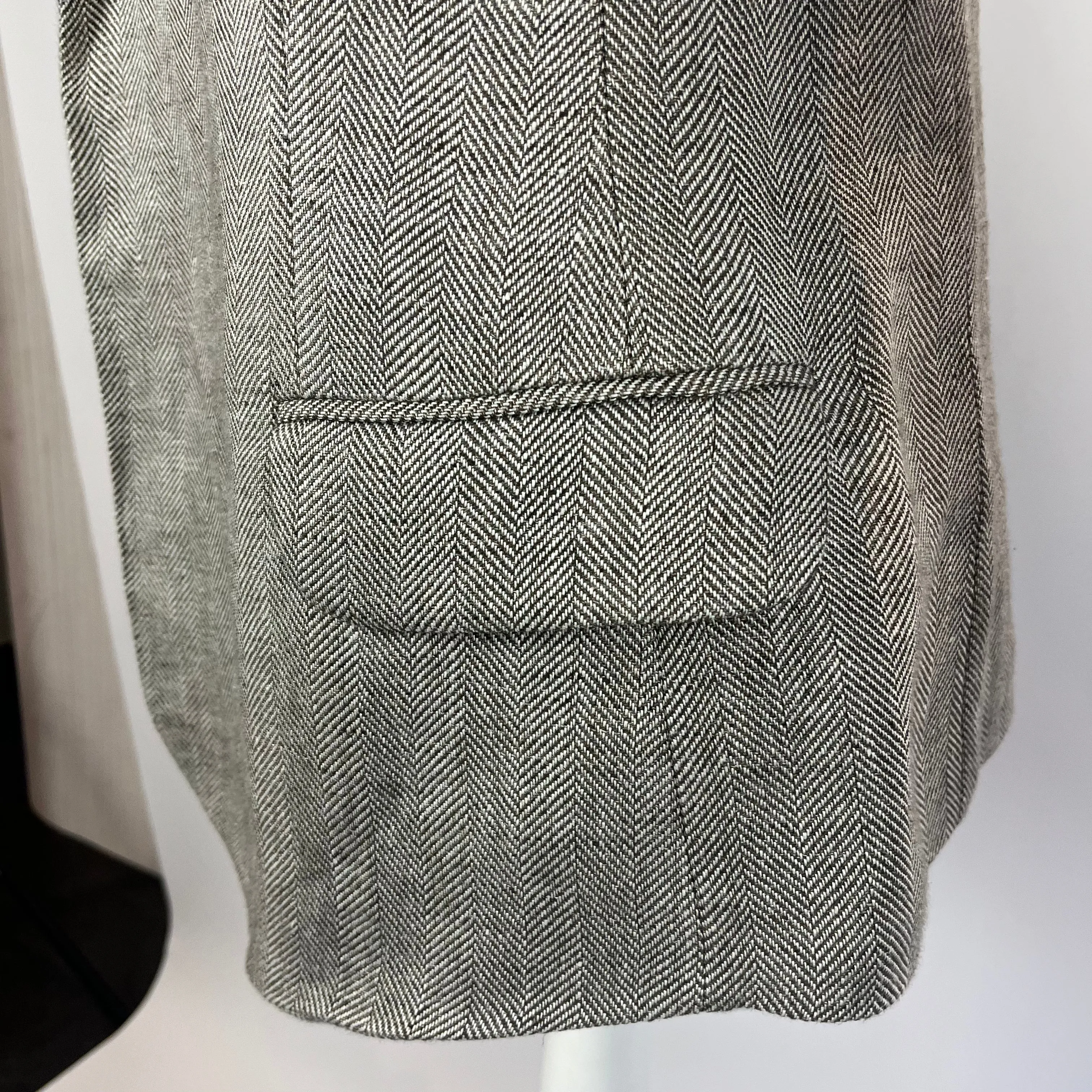 Loro Piana Moss Herringbone Linen Jacket S