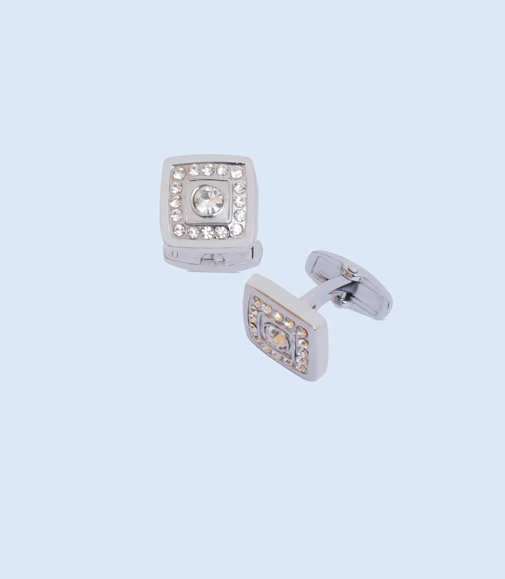 MA1634-SILVER-Men Cufflinks