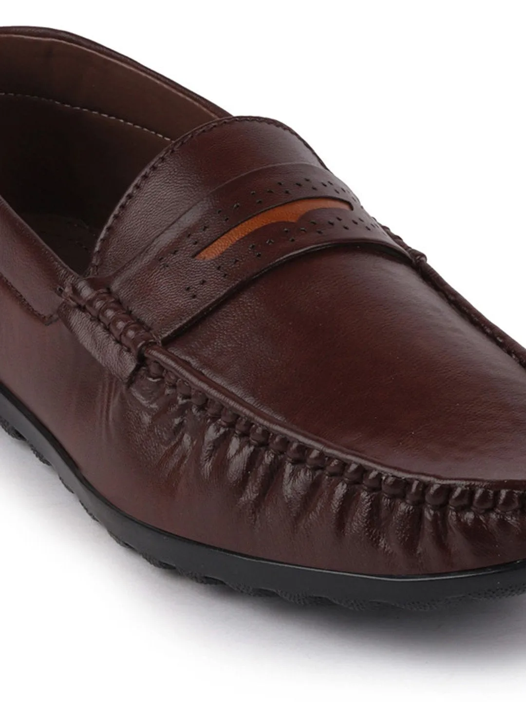 Men Brown Casual Slip-On Loafers