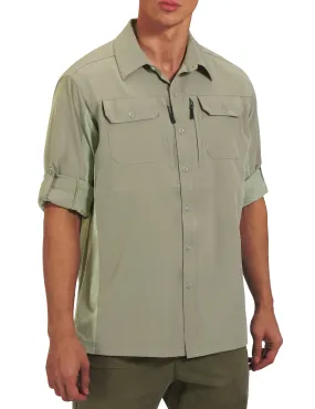 Men's Quick Dry Stretch UPF50  Long Sleeve Hiking Shirt