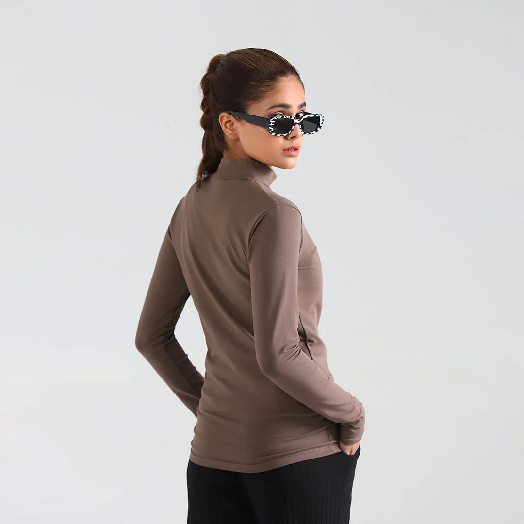 Mocha Turtle Neck Women