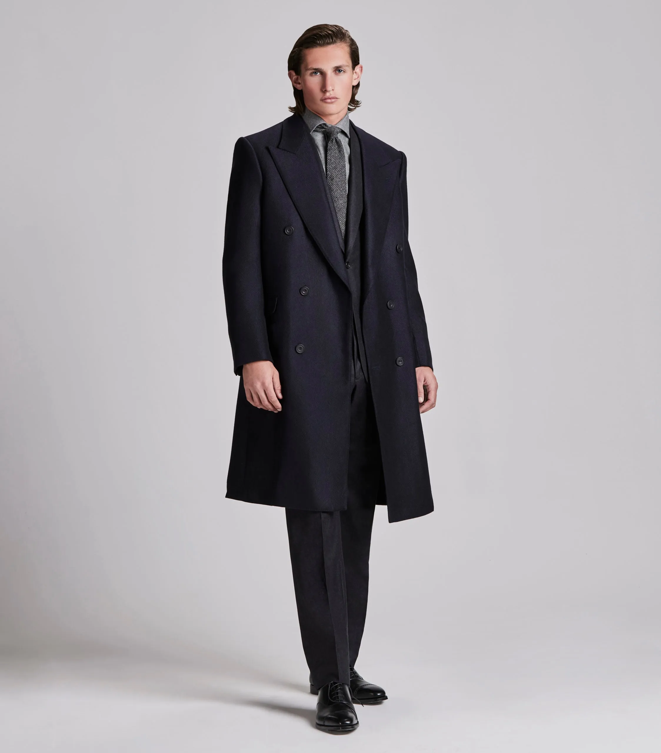 Navy Loro Piana Cashmere Overcoat