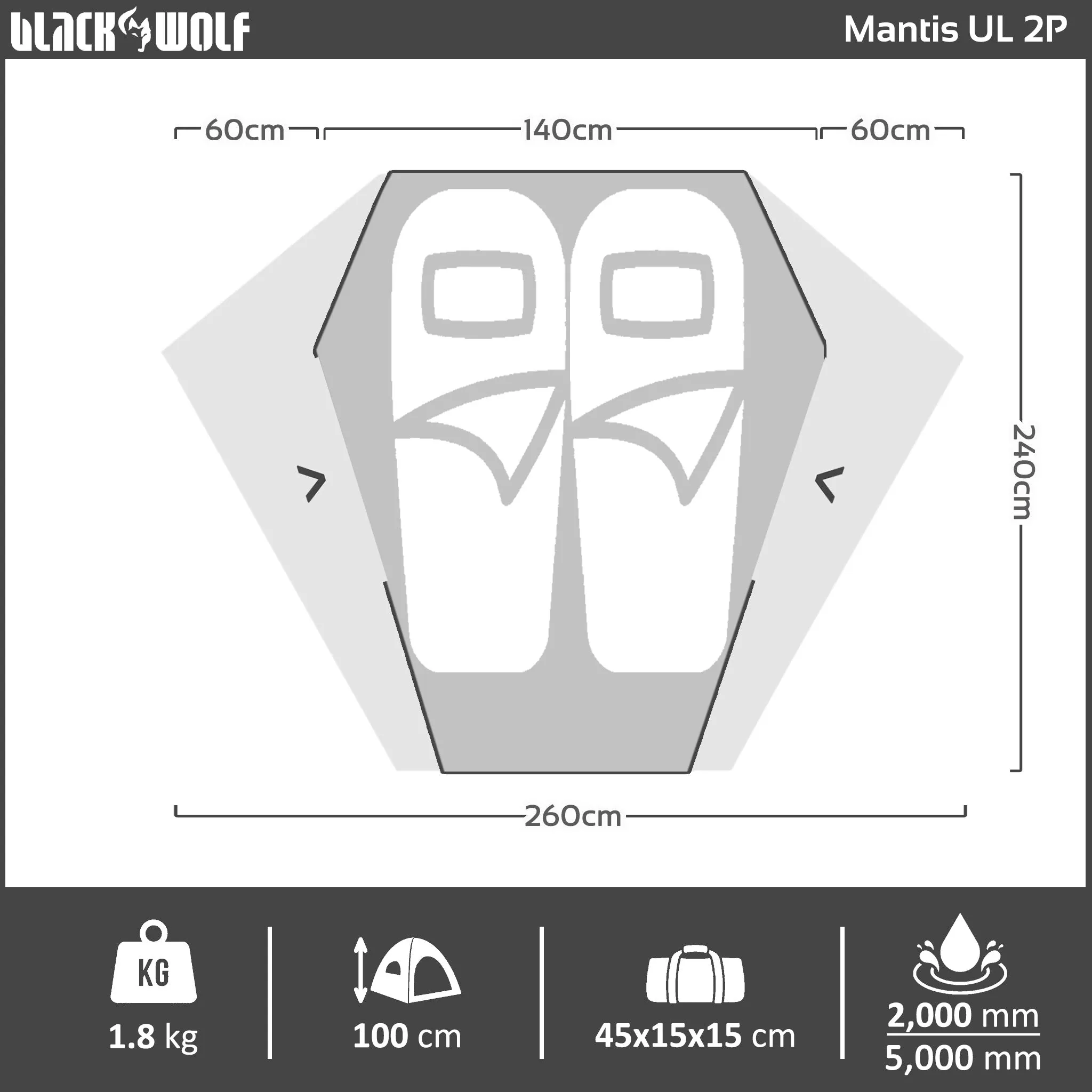 OLD MODEL - Mantis UL 2 Hiking Tent