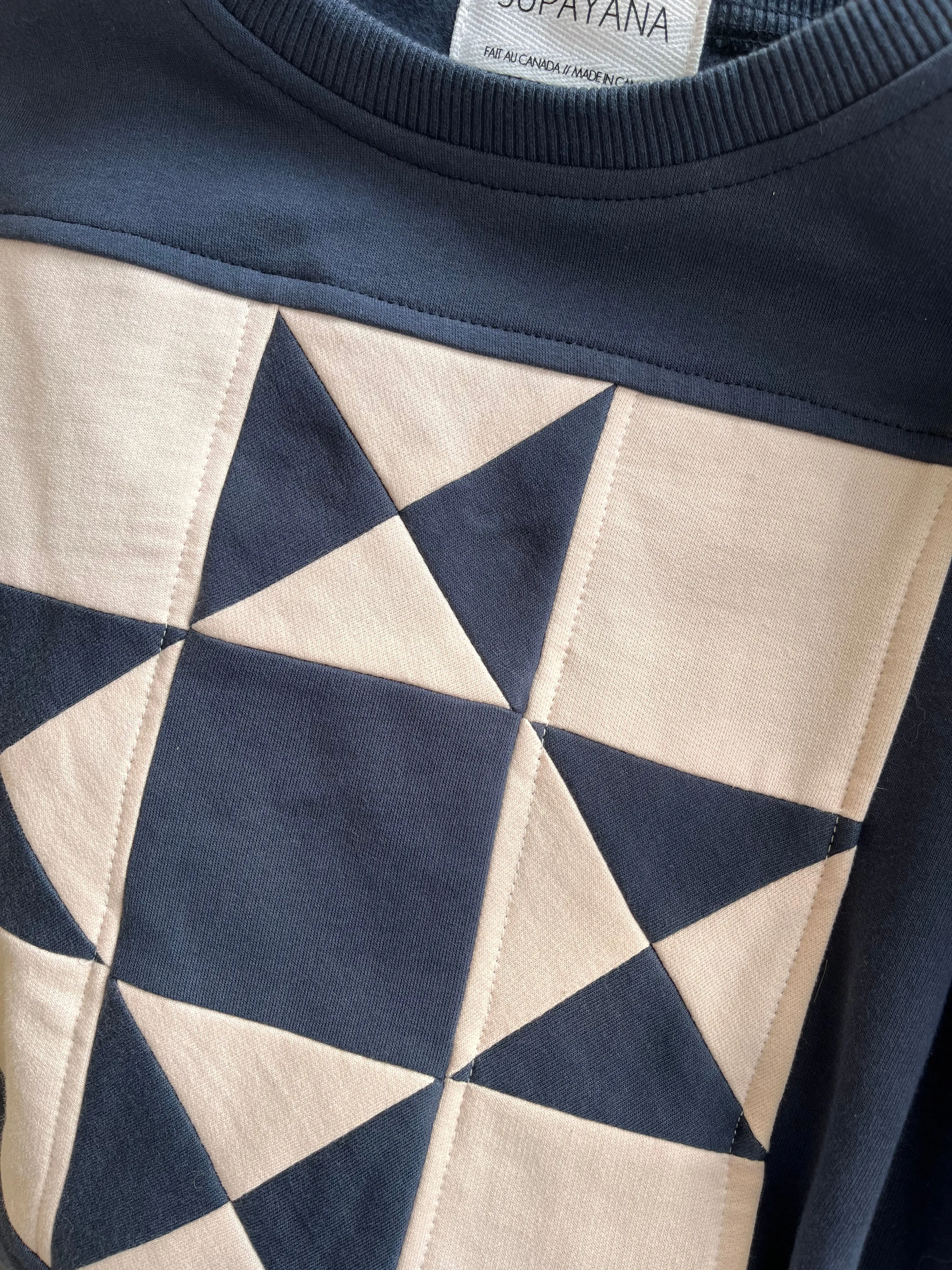 Organic cotton quilt sweatshirt