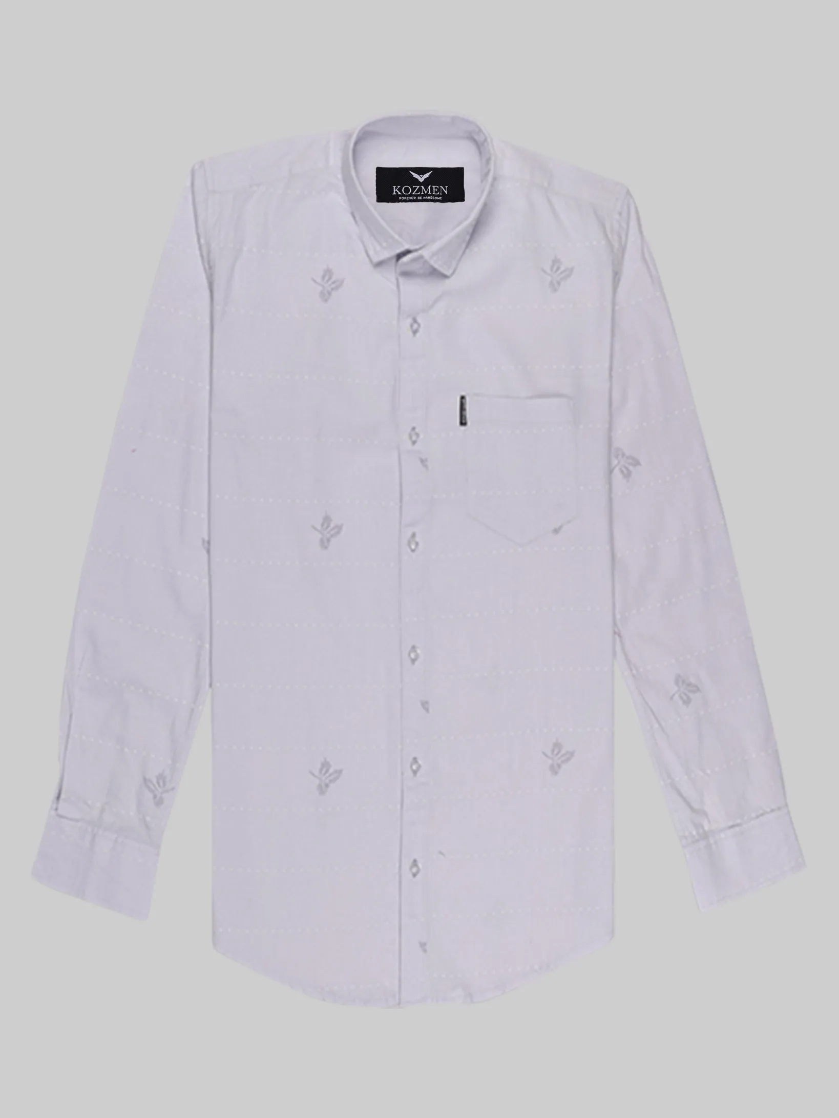 Purple Color Casual Maple Leaf Print Shirt