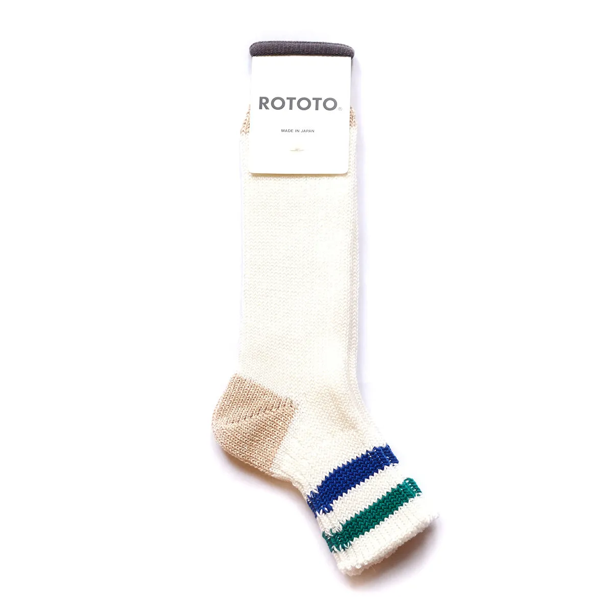 Ribbed Old School Ankle Sock - Green/Blue