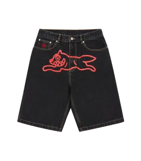 RUNNING DOG DENIM SHORTS BLACK