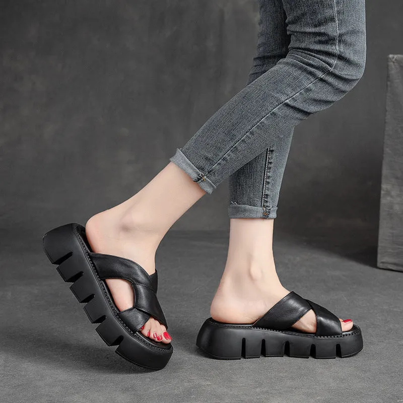 Summer Leather Plaited Retro Casual Sandals For Women