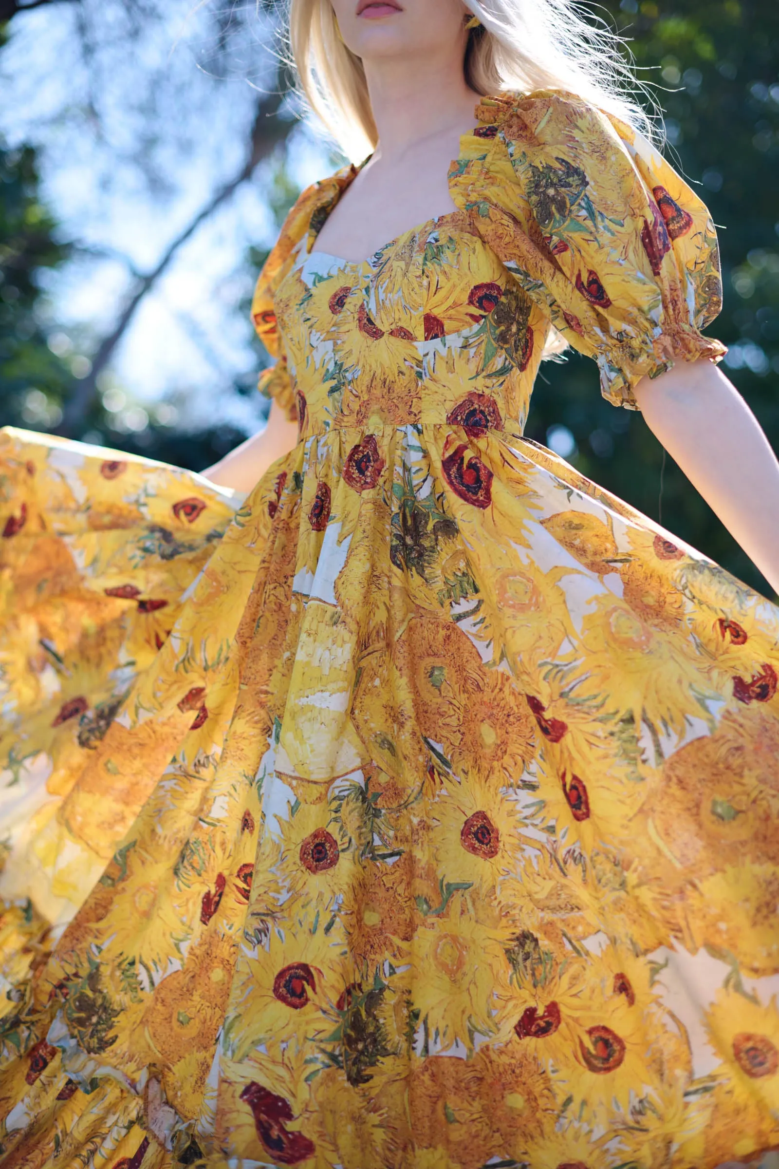 Sunflowers Cotton Ritz Gown