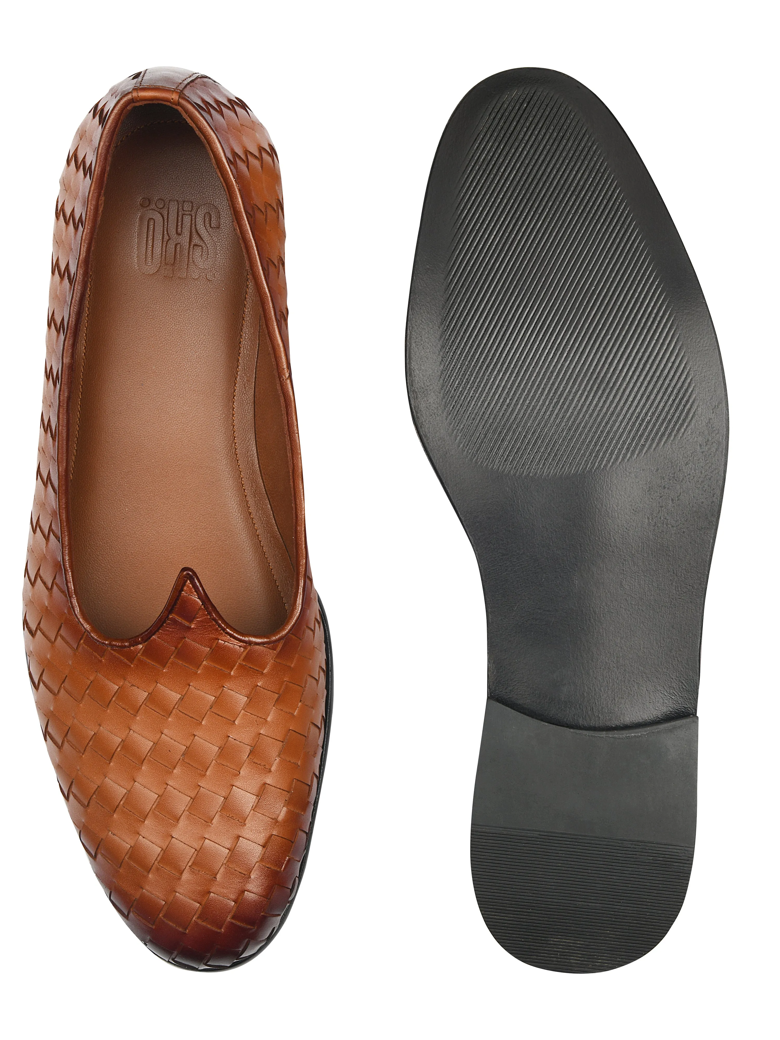 Tan Weave Mojris For Men