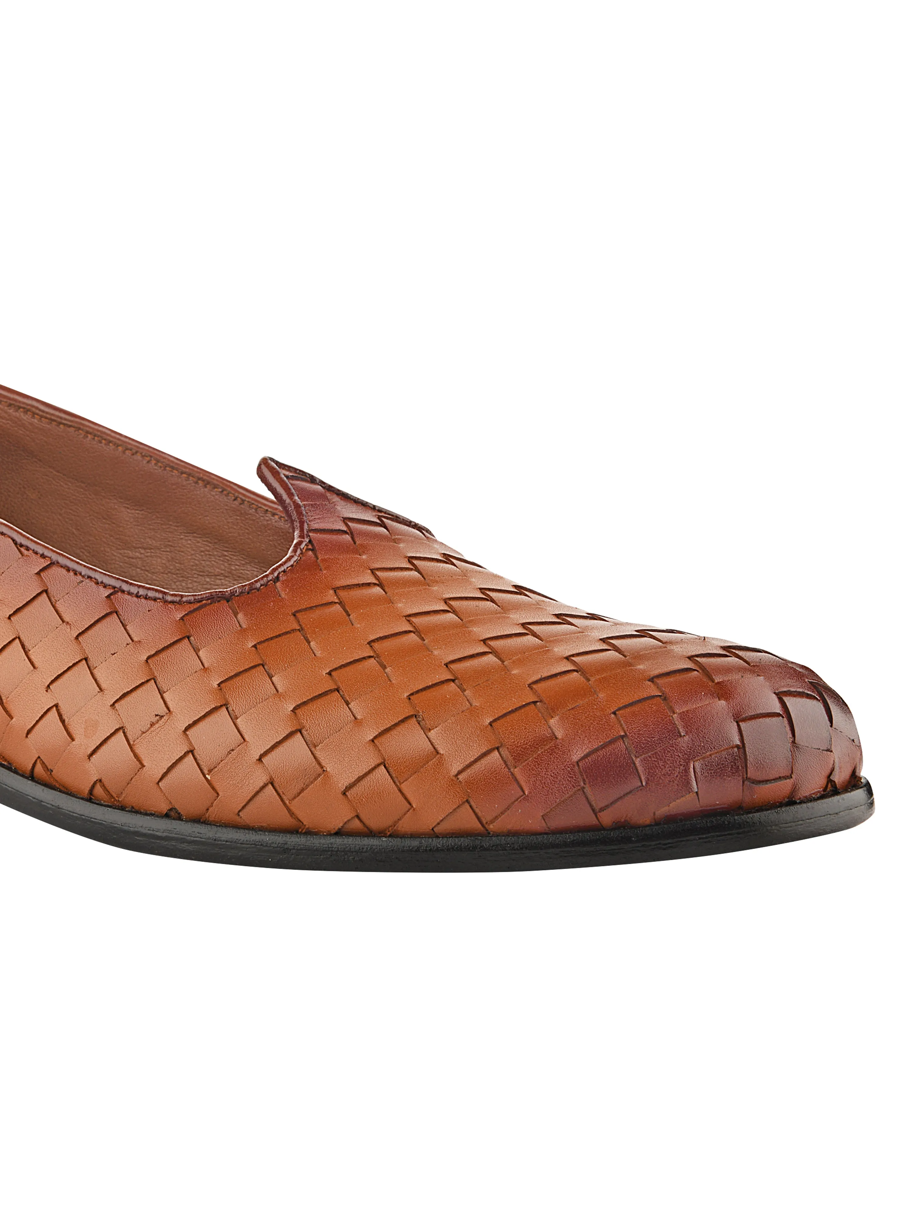 Tan Weave Mojris For Men