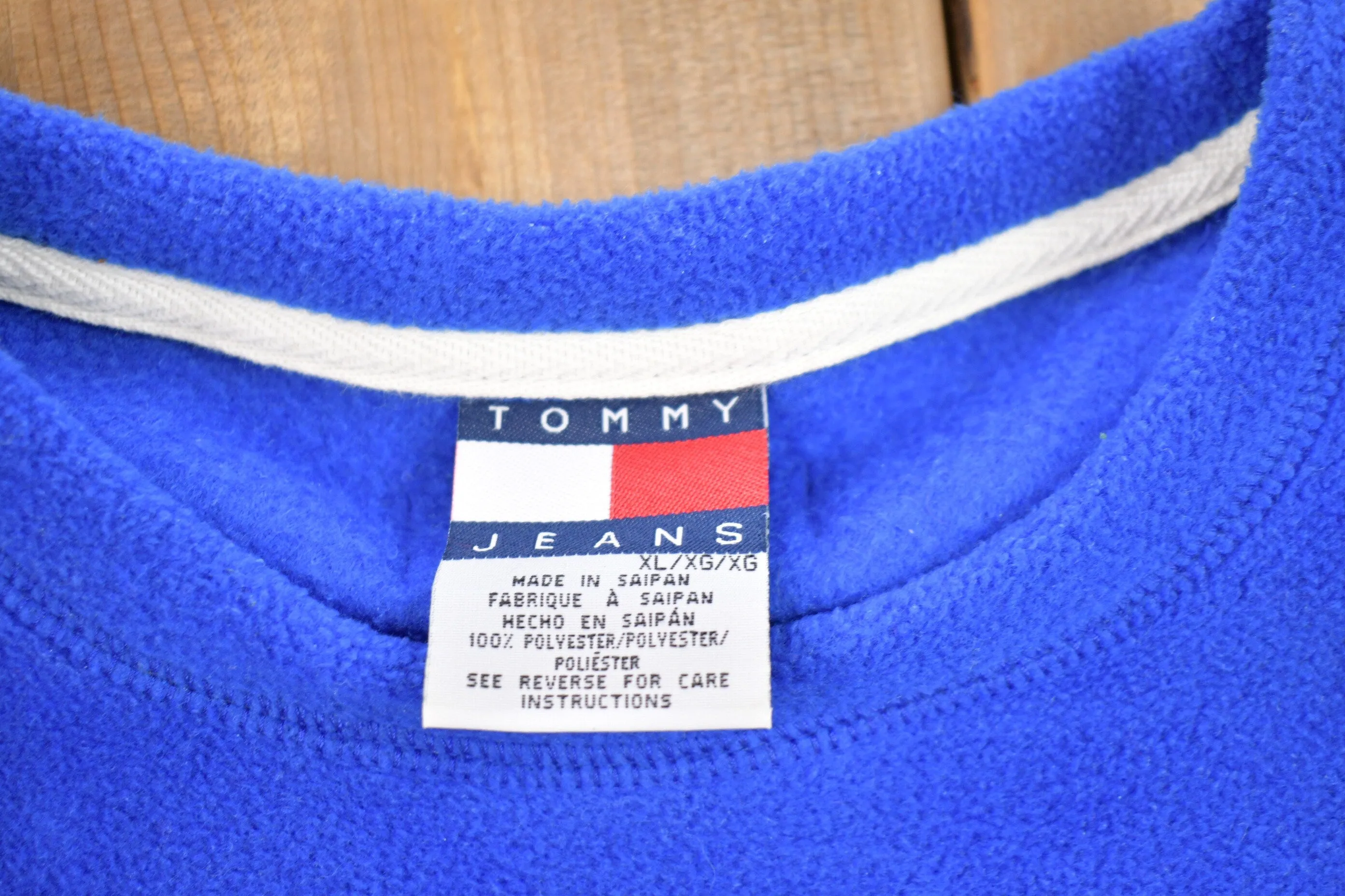 Vintage 1990s Tommy Hilfiger Jeans Fleece Sweater / Sportswear / 90s Sweater / Streetwear / Athleisure / Hiking / 90s Tommy Jeans