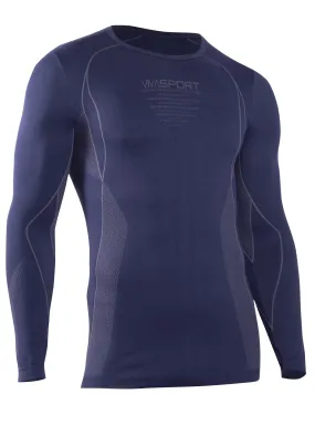 Vivasport Breathable long-sleeved crew-neck thermal shirt 201906 blue