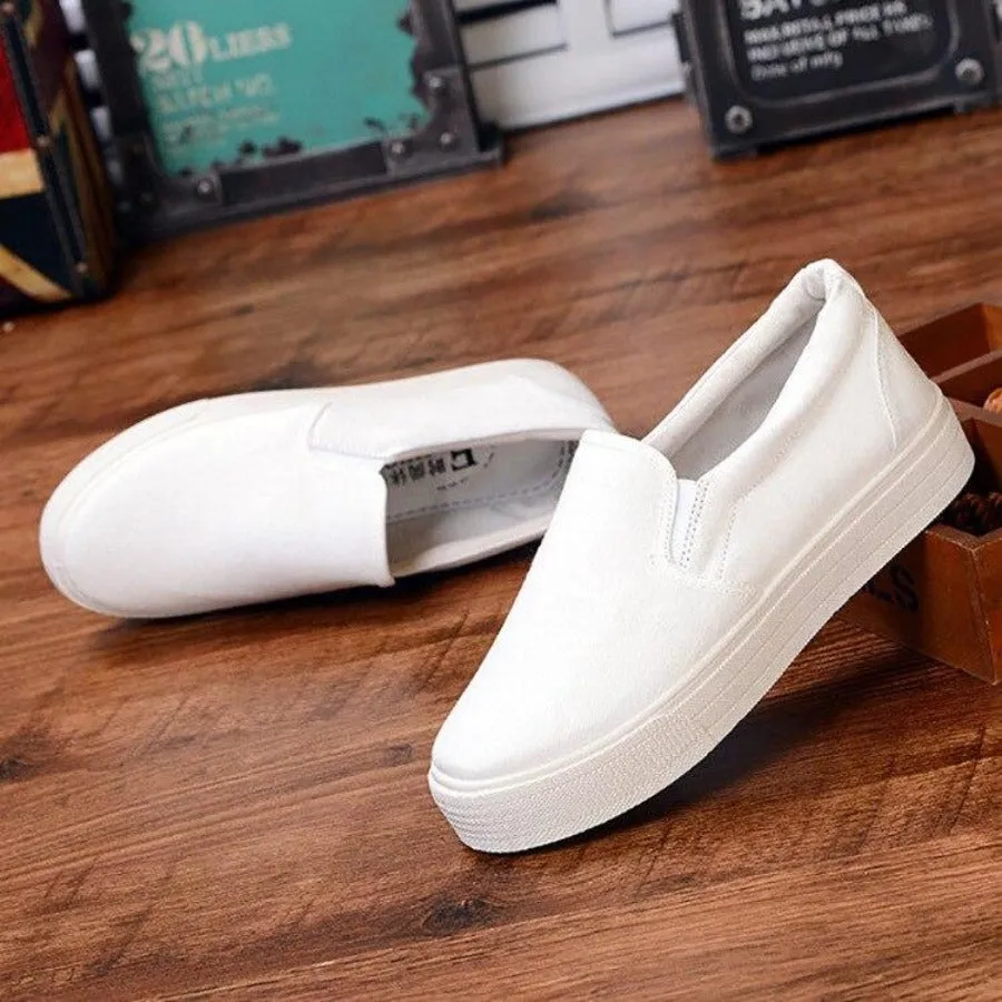 Vulcanize Canvas Sneakers Slip On Breathable Shallow Loafers