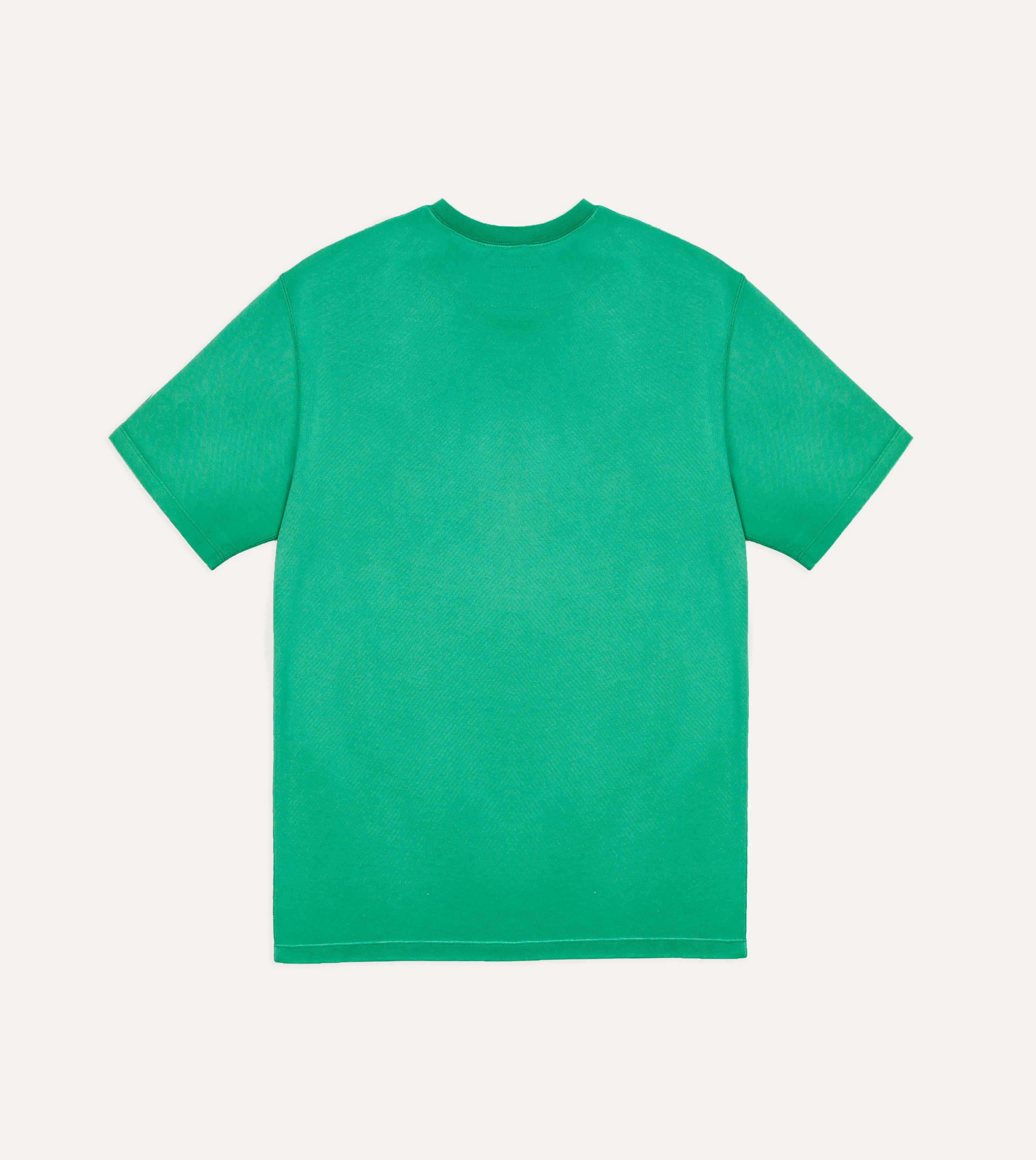 Washed Green Cotton Crew Neck Hiking T-Shirt