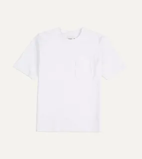 White Flamé Cotton Crew Neck Hiking T-Shirt