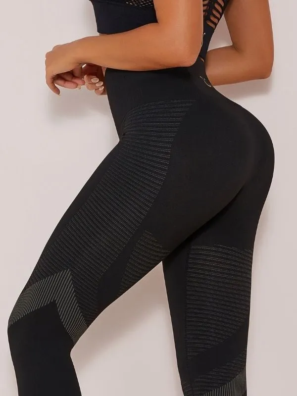 ZASUWA Female Breathable Mesh High Waist Hollow Out High Impact Sportswear