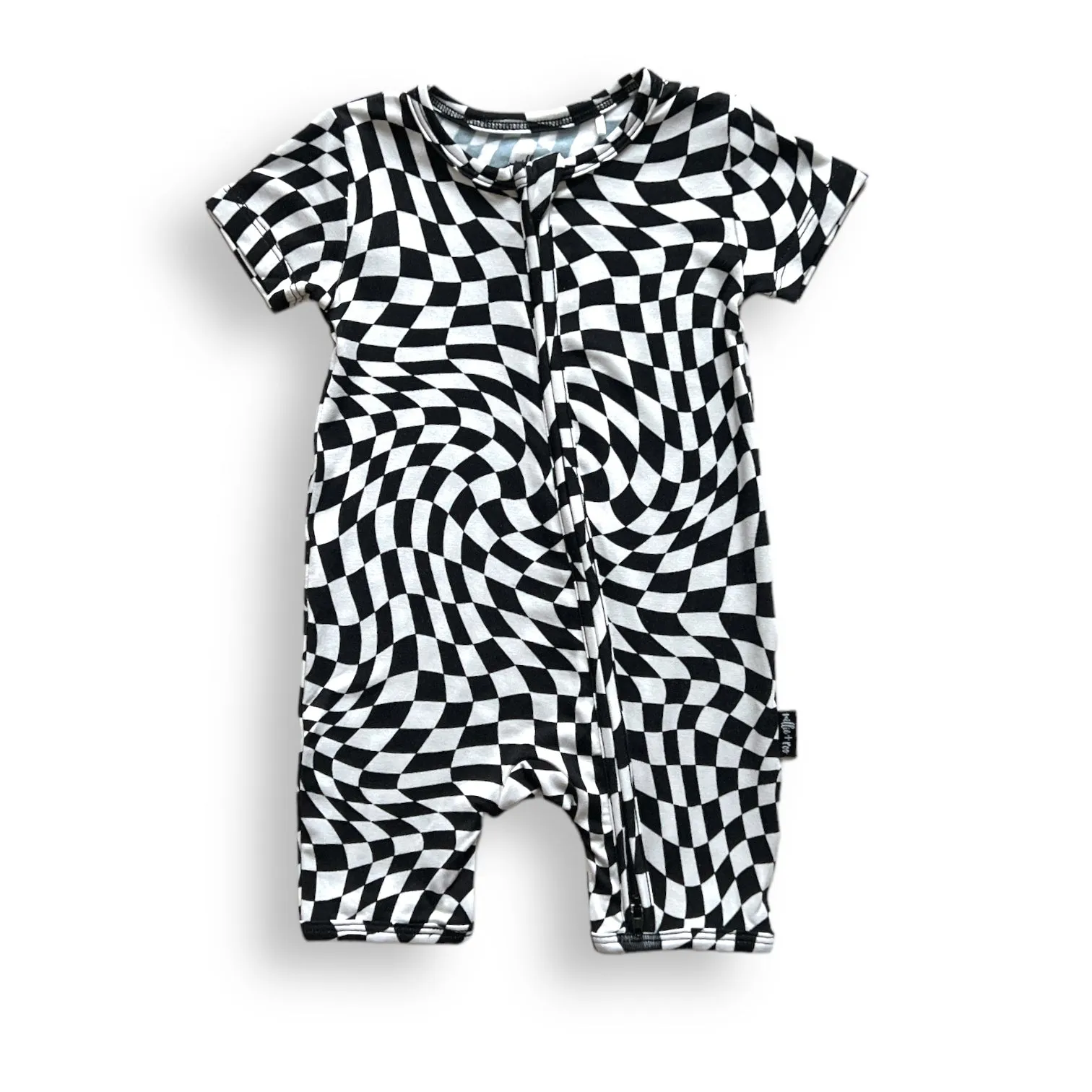 ZIP SHORTIE- Black Dizzy Check